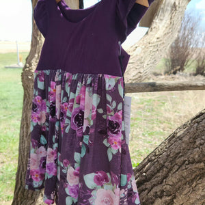 Bamboo purple floral dress 3T