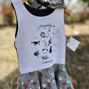 Caturday size 6 dress and headband set