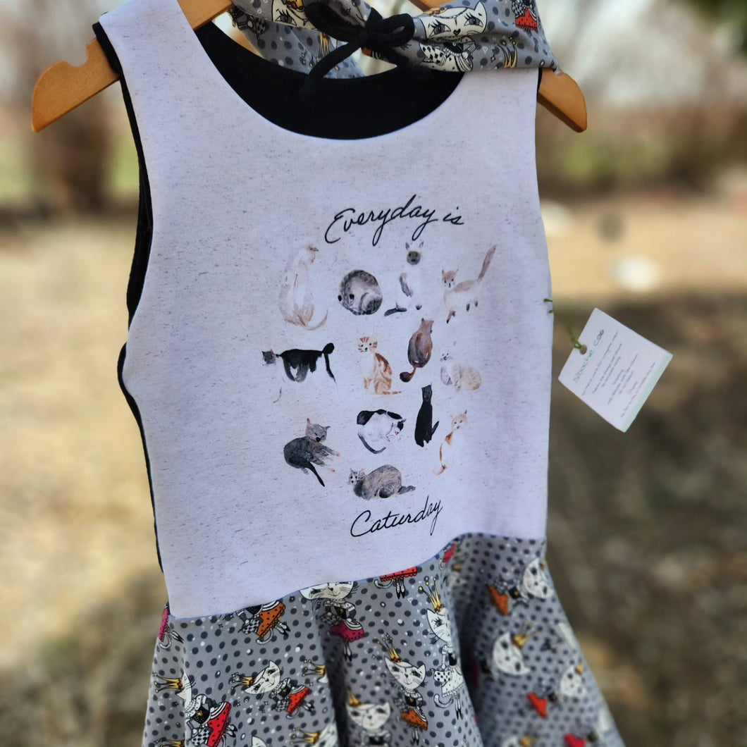 Caturday size 6 dress and headband set